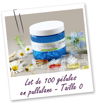 Lot de 100 gélules en pullulane Taille 0 Aroma-Zone
