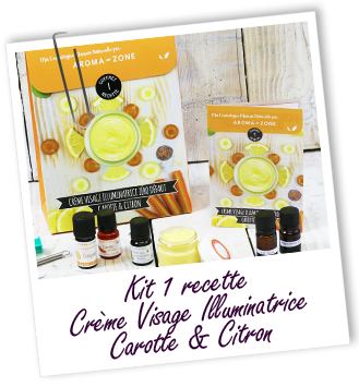 Coffret cosmétique maison Crème visage illuminatrice Zéro défaut Carotte & Citron Aroma-Zone
