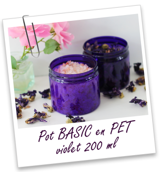 Pot PET recyclé 200 ml violet BASIC Aroma-Zone