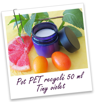 Pot PET recyclé 50 ml violet TINY Aroma-Zone