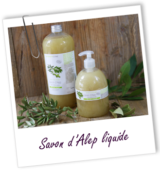 Savon Alep liquide à 15% d'huile de baies laurier Aroma-Zone