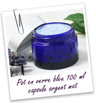 Pot verre bleu 100 ml Aroma-Zone