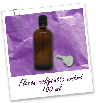 Flacon ambré 100 ml et capsule codigoutte Aroma-Zone