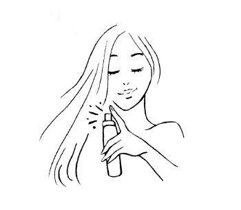 Le matin, appliquez un spray disciplinant pour défaire les plis du réveil puis appliquez votre soin disciplinant pour dompter les cheveux mousseux