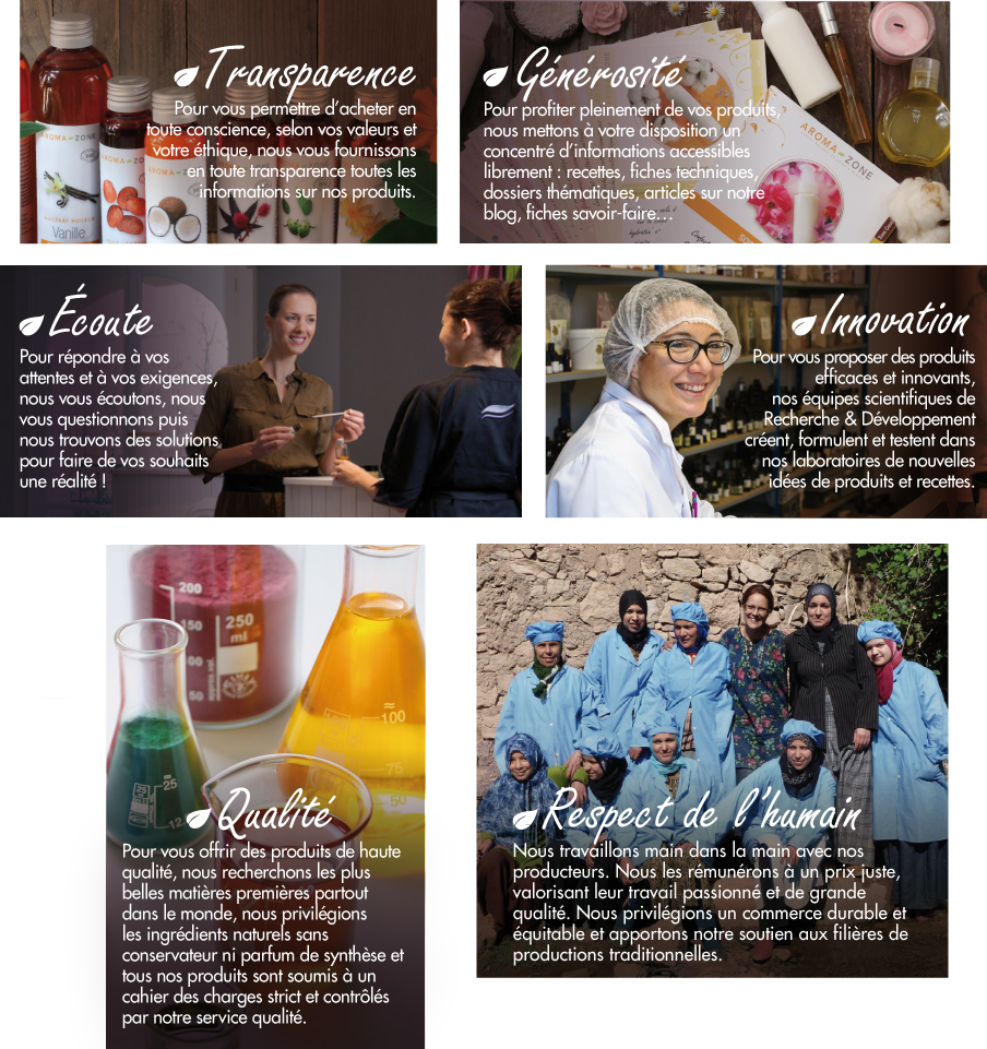 Nos valeurs chez Aroma-Zone