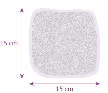 Dimensiones de las 3 toallitas lavables en algodón orgánico