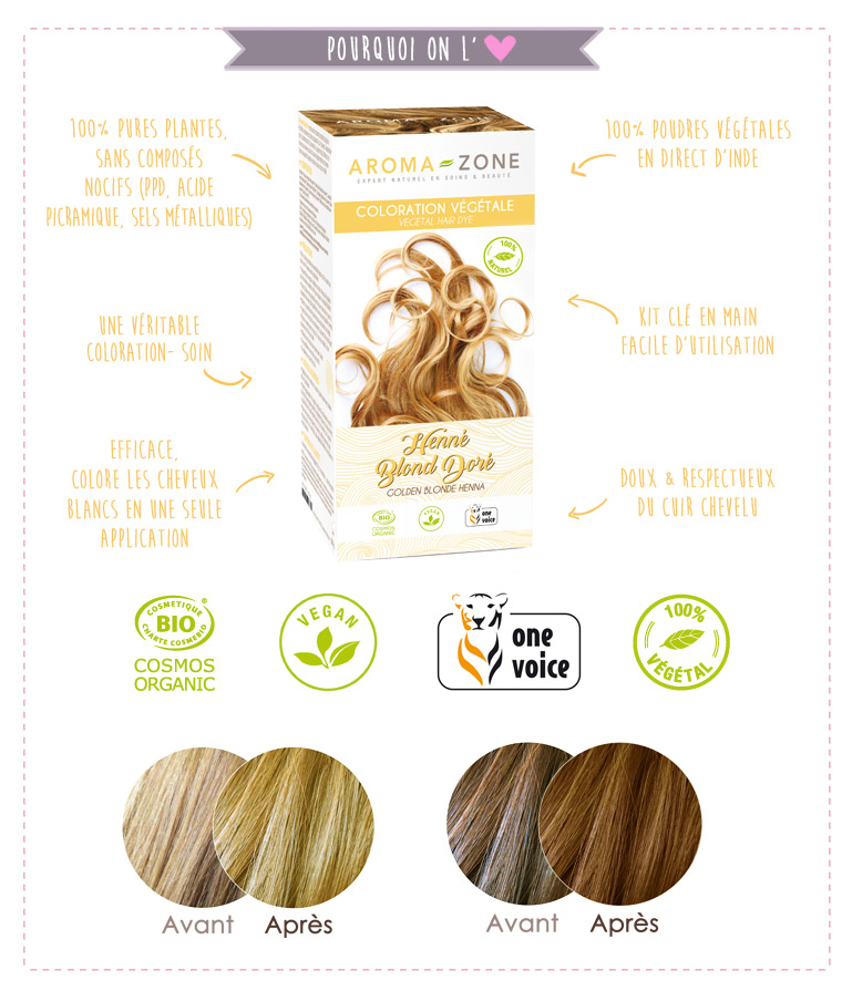 Coloration Vegetale Henne Blond Dore Bio Aroma Zone