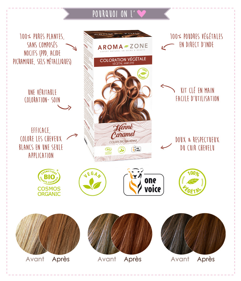 Coloration végétale henné Caramel BIO AromaZone