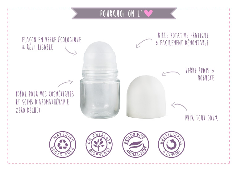 Flacon rollon en verre 50 ml AromaZone