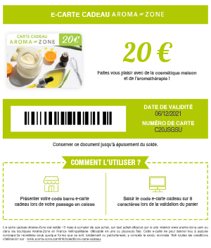 Carte cadeau Aroma-Zone 50€