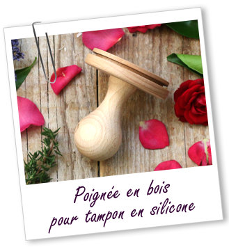 Poignée bois des tampons en silicone Aroma-Zone Poignée bois des tampons en silicone Aroma-Zone