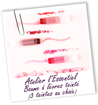 Atelier l'Essentiel - Baume à lèvres teinté : 3 teintes au choix