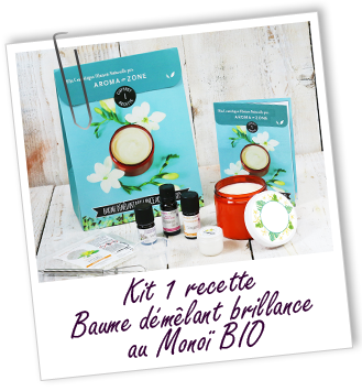 Coffret cosmétique maison Baume démêlant brillance au monoï BIO Aroma-Zone Coffret cosmétique maison Baume démêlant brillance au monoï BIO Aroma-Zone