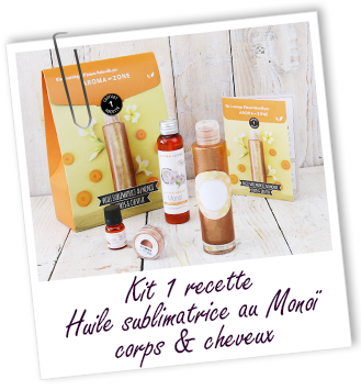 Coffret cosmétique maison Huile sublimatrice au Monoï Corps & Cheveux Coffret cosmétique maison Huile sublimatrice au Monoï Corps & Cheveux