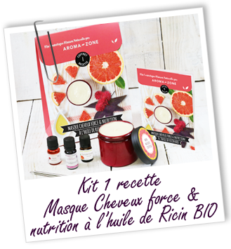 Coffret cosmétique maison Masque cheveux force & nutrition à l'huile de Ricin BIO Aroma-Zone Coffret cosmétique maison Masque cheveux force & nutrition à l'huile de Ricin BIO Aroma-Zone