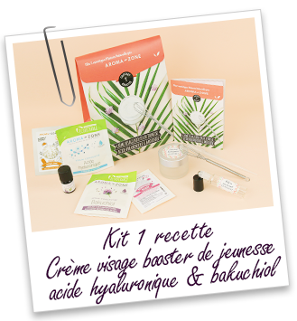 Coffret cosmétique maison Crème visage booster de jeunesse Acide hyaluronique & Bakuchiol Coffret cosmétique maison Crème visage booster de jeunesse Acide hyaluronique & Bakuchiol