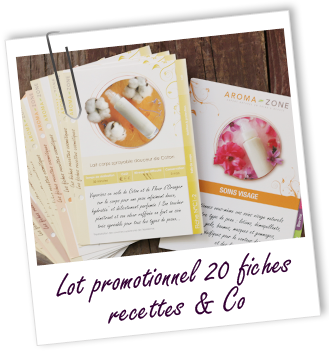 Lot promotionnel 20 fiches recettes & Co Aroma-Zone