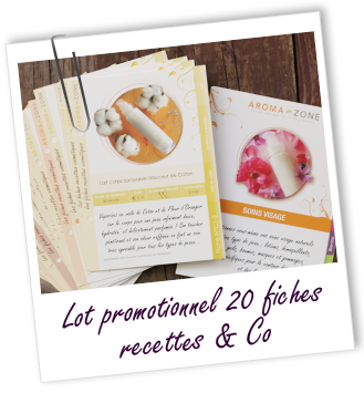 Lot promotionnel 20 fiches recettes & Co Aroma-Zone Lot promotionnel 20 fiches recettes & Co Aroma-Zone