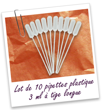 Pipettes en plastique 3 ml à tige longue (lot de 10) Aroma-Zone Pipettes en plastique 3 ml à tige longue (lot de 10) Aroma-Zone