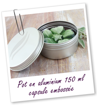 Pot en aluminium 150 ml avec capsule embossée Aroma-Zone