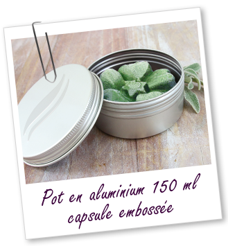 Pot en aluminium 150 ml avec capsule embossée Aroma-Zone Pot en aluminium 150 ml avec capsule embossée Aroma-Zone
