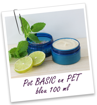 Pot PET recyclé 100 ml bleu BASIC Aroma-Zone Pot PET recyclé 100 ml bleu BASIC Aroma-Zone