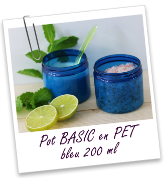 Pot PET recyclé 200 ml bleu BASIC Aroma-Zone Pot PET recyclé 200 ml bleu BASIC Aroma-Zone