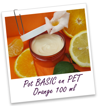 Pot PET recyclé 100 ml orange BASIC Aroma-Zone
