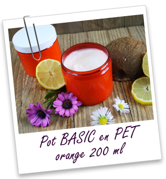 Pot PET recyclé 200 ml orange BASIC Aroma-Zone