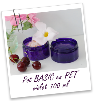 Pot PET recyclé 100 ml violet BASIC Aroma-Zone