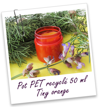 Pot PET recyclé 50 ml orange TINY Aroma-Zone