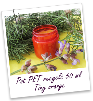 Pot PET recyclé 50 ml orange TINY Aroma-Zone Pot PET recyclé 50 ml orange TINY Aroma-Zone