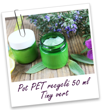 Pot PET recyclé 50 ml vert TINY Aroma-Zone