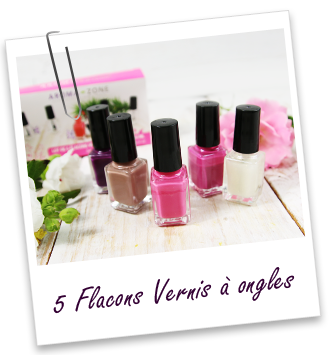 Lot de 5 flacons de vernis à ongles en verre 6 ml Aroma-Zone Lot de 5 flacons de vernis à ongles en verre 6 ml Aroma-Zone