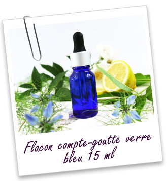 Flacon compte-goutte en verre bleu 15ml Aroma-Zone Flacon compte-goutte en verre bleu 15ml Aroma-Zone