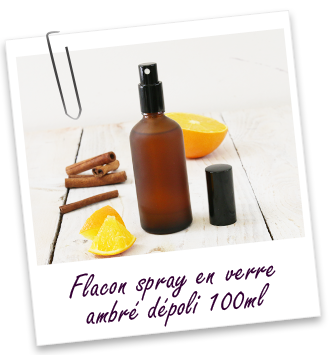 Flacon spray en verre ambré dépoli 100mL Aroma-Zone Flacon spray en verre ambré dépoli 100mL Aroma-Zone