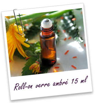 Flacon roll-on 15 ml en verre ambré et bille acier Aroma-Zone
