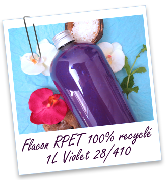 Flacon PET coloré violet 100% recyclé 1L Aroma-Zone Flacon PET coloré violet 100% recyclé 1L Aroma-Zone