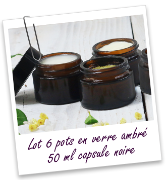 Lot de 6 pots verre ambré 50 ml Aroma-Zone Lot de 6 pots verre ambré 50 ml Aroma-Zone