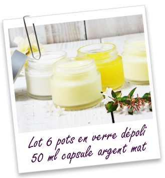 Lot 6 pots verre dépoli 50 ml Aroma-Zone Lot 6 pots verre dépoli 50 ml Aroma-Zone