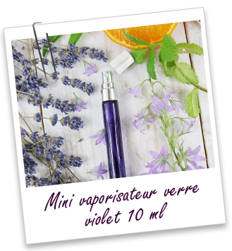 Mini-vaporisateur en verre coloré violet 10 ml Aroma-Zone
