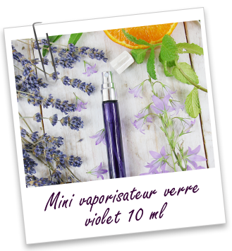 Mini-vaporisateur en verre coloré violet 10 ml Aroma-Zone Mini-vaporisateur en verre coloré violet 10 ml Aroma-Zone