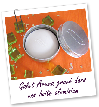 Galet aroma gravé dans une boîte aluminium Aroma-Zone