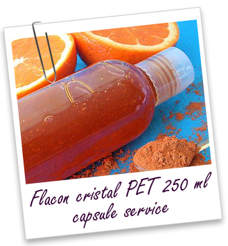 Flacon PET transparent 250 ml avec capsule service en PP Aroma-Zone