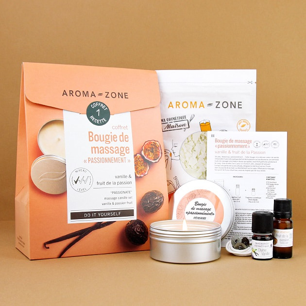 Coffret cosmétique maison Bougie de massage “passionnément” Coffret cosmétique maison Bougie de massage “passionnément”