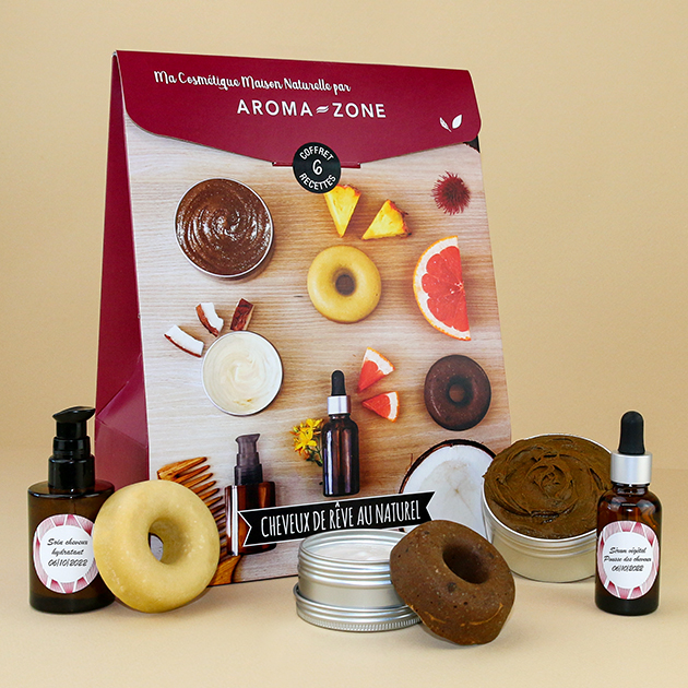 Coffret cosmétique maison Cheveux de rêve au naturel Aroma-Zone Coffret cosmétique maison Cheveux de rêve au naturel Aroma-Zone
