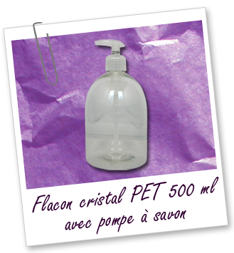Flacon PET cristal 500 ml et pompe à savon Aroma-Zone