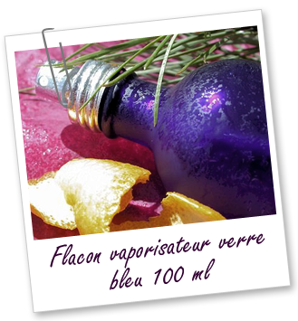 Flacon en verre bleu 100 ml et pompe spray Aroma-Zone Flacon en verre bleu 100 ml et pompe spray Aroma-Zone