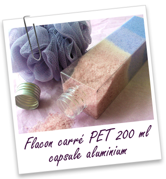 Flacon PET cristal carré 200 ml et capsule en aluminium Aroma-Zone Flacon PET cristal carré 200 ml et capsule en aluminium Aroma-Zone